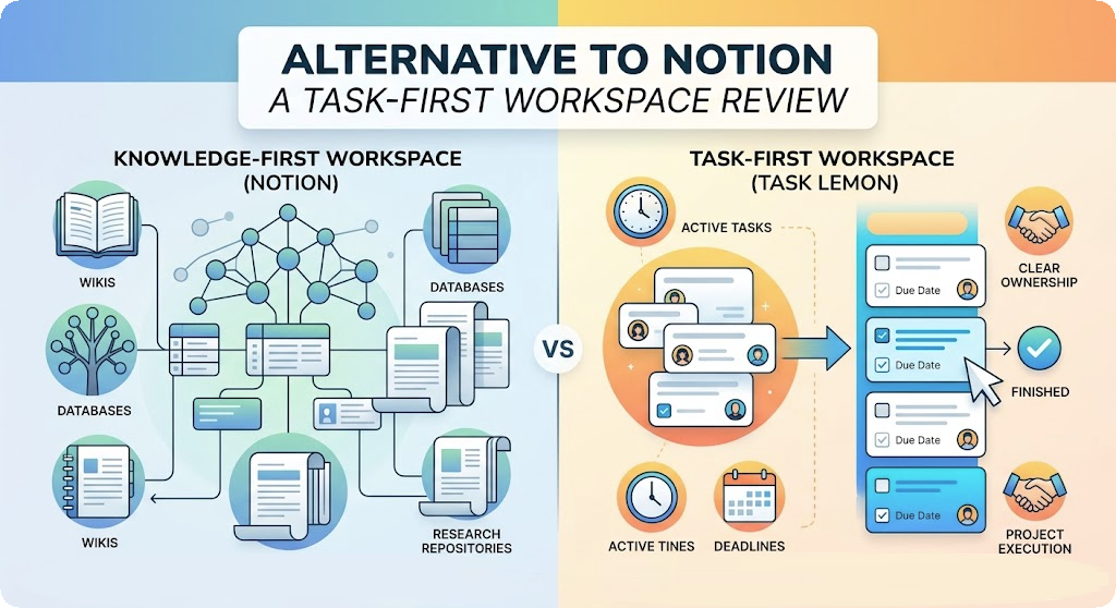 Alternative to Notion: A Task First Workspace Review